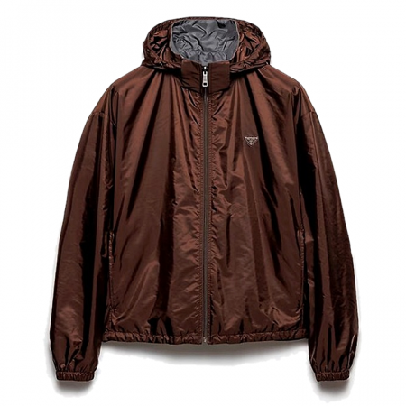 PRADA 브라운 리나일론 리버서블 자켓