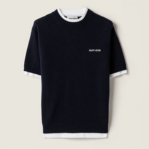 MIUMIU 아이코닉 인서트 니티드 티셔츠