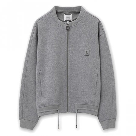 WOOYOUNGMI 엘보우 패치드 집업 스웻셔츠