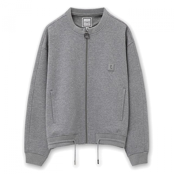 WOOYOUNGMI 엘보우 패치드 집업 스웻셔츠