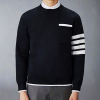 THOM BROWNE 밀라노 스티치 티핑 크루넥 니트 스웨터