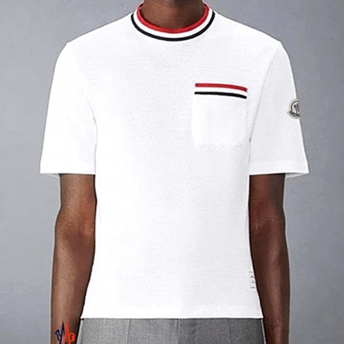 Moncler 옴므 삼선 포켓 반팔 라운드 니트 25612