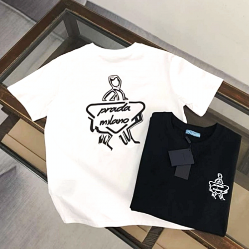 PRADA 밀라노 휴먼로고 반팔 라운드