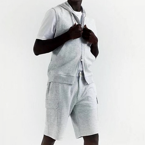 BRUNELLO CUCINELLI 스트리트 실루엣 지퍼 후드조끼 & 팬츠 SET