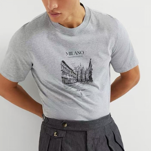 BRUNELLO CUCINELLI 프린트 티셔츠