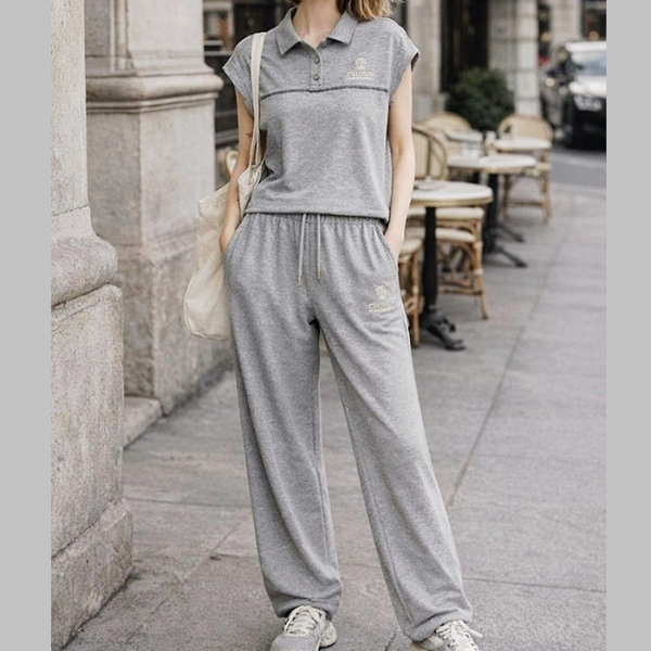 BRUNELLO CUCINELLI 로고 자수 셋업 SET