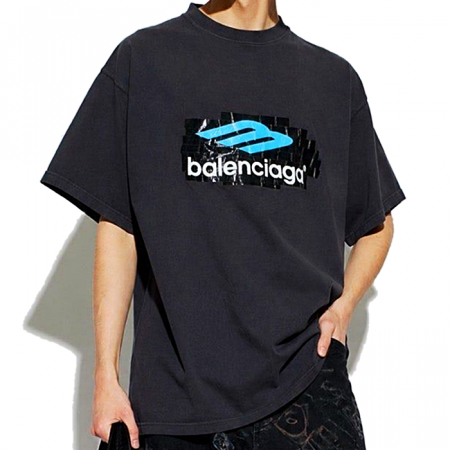 BALENCIAGA 로고 디테일 반팔 티셔츠