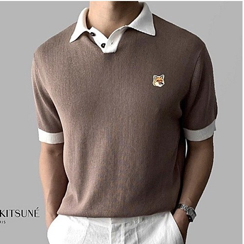 메종 키*네 폭스헤드 배색 카라반팔