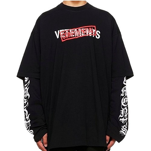 베*멍 VETEMENTS 컨피덴셜 티셔츠 - 블랙