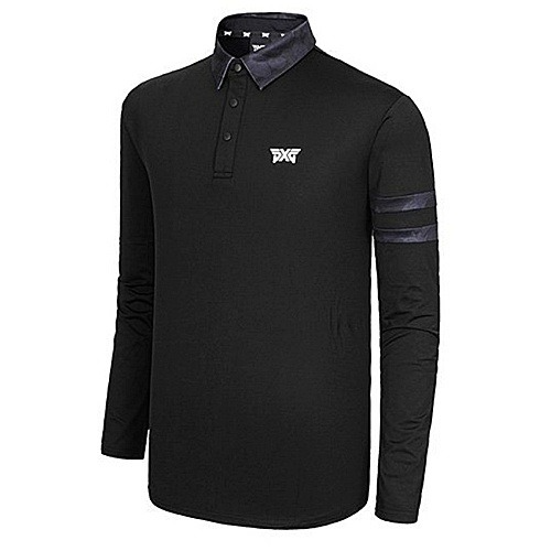 P*G 카모배색 완장 긴팔 카라티