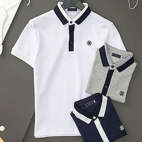 지*어 엠보스드 쿼터 짚 폴로 셔츠