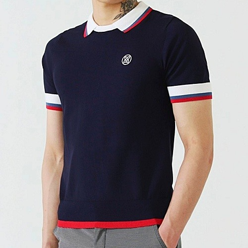 지*어 카라넥 자수 니트