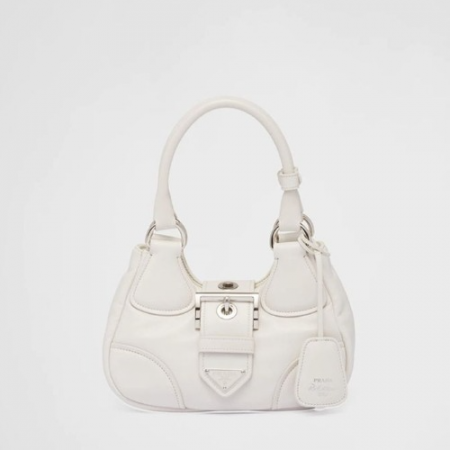 프라다 문 패딩 나파 가죽 핸드백 화이트