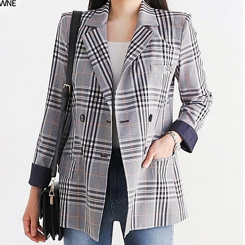 톰브*운 체크 자켓