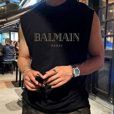 BALMA*N 골드로고 분또트임 오버 레이어드 나시