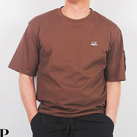 C.P컴퍼니 오버핏 심플 라운드 반팔티