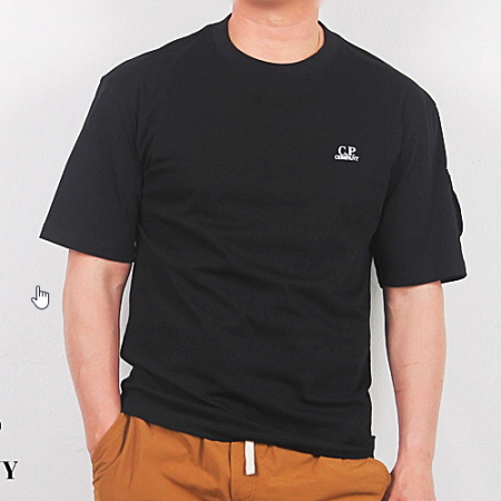 C.P컴퍼니 오버핏 심플 라운드 반팔티