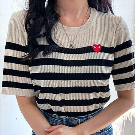 꼼데가*송 단가라 브이골지 반팔