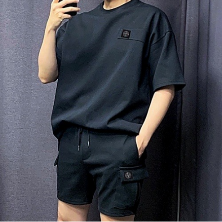 스톤아일랜드 체스트 포켓 반팔 SET