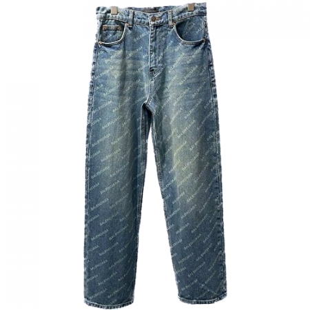 발렌시*가 BALENCIAGA 매크로로고 데님팬츠