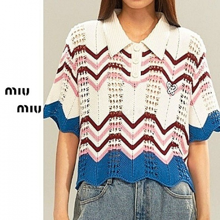 MIUMIU 크로우 배색 니트