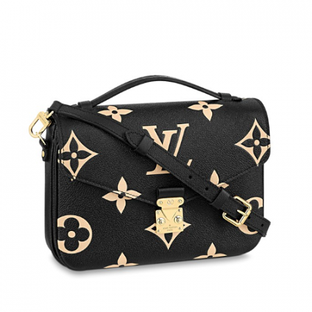 루이*통 바이 컬러 모노그램 앙프렝뜨 포쉐트 메티스 크로스백 - 블랙