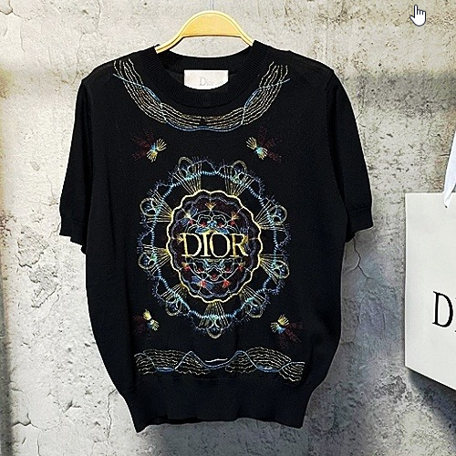 DIOR 로고 자수 니트