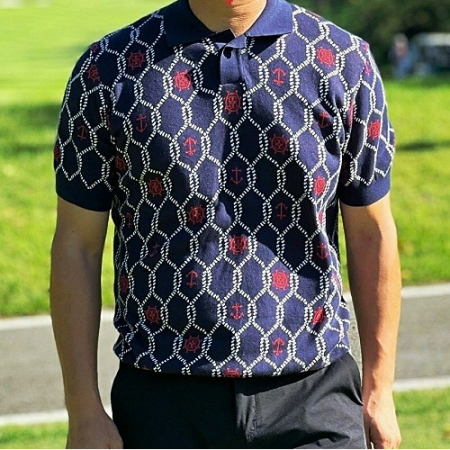 G/FORE 지포어 자카드 니트 폴로