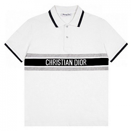 DIOR 시스니처 로고 카라 티셔츠