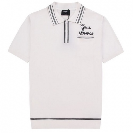 발렌시*가&구* 반팔 니트 카라