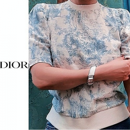 DIOR 퍼프 이중 코튼 반팔