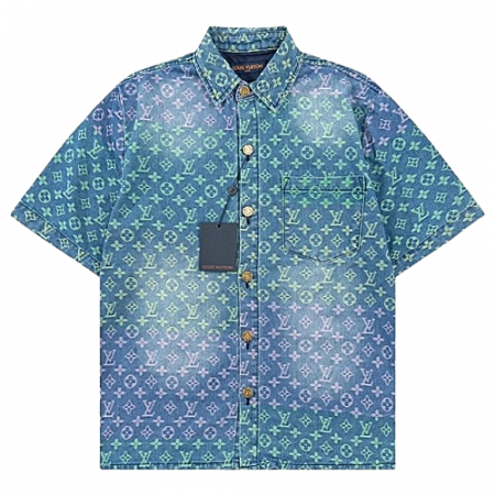 LOUIS VUITTON 레인보우 데님숏 슬리브셔츠
