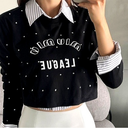 MIUMIU 크롭탑 셔츠