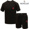몽클*어 레드 패치 반팔 & 반바지 트레이닝 셋트