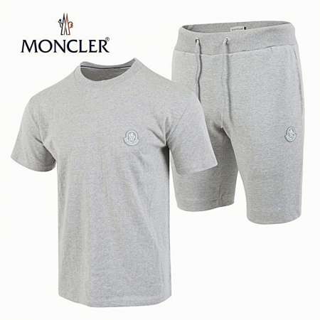 몽클*어 그레이 패치 반팔 & 반바지 트레이닝 셋트