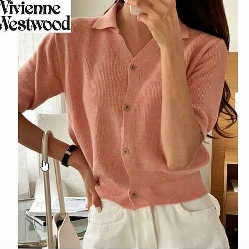 비비안웨스트*드 골지카라 반팔 가디건