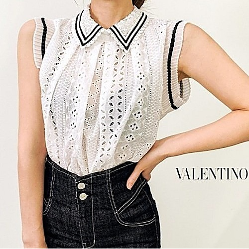 VALENTINO 티니 펀칭 블라우스