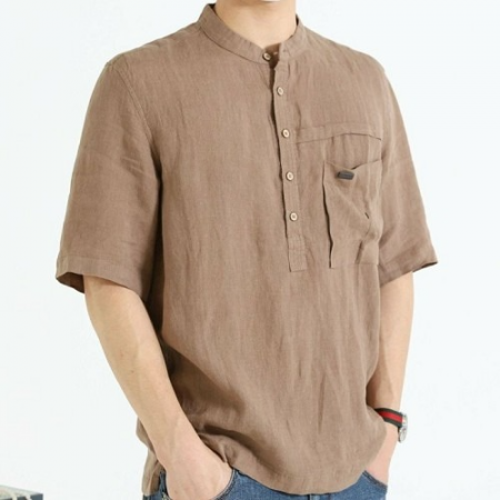 보테가베*타 차이나넥 6부 린넨셔츠