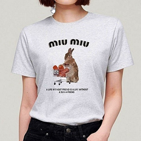 MIUMIU 토끼 쇼핑카트 티셔츠