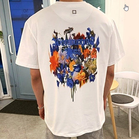 우*미 디지털 플라워 티셔츠