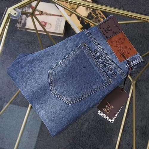 LOUIS VUITTON 모노그램 로고자수 스판 데님진