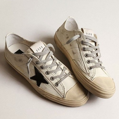 GOLDEN GOOSE 누벅스타 오프화이트 나파 브이스타 스니커즈