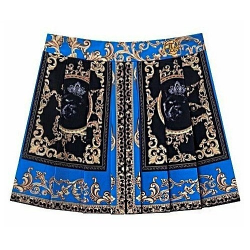 UTAA 브라이트 바로크 쇼트 스커트 - 블루