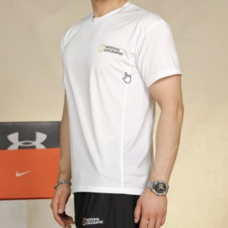 내셔널지오그*픽 옆 메쉬 기능성 반팔