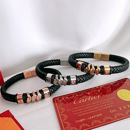 CARTIER 까르띠에 가죽 팔찌