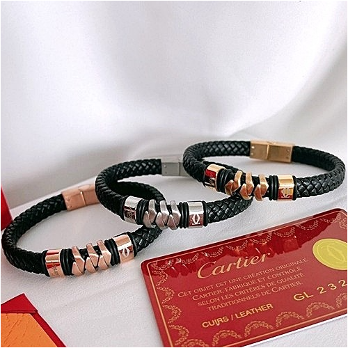 CARTIER 까르띠에 가죽 팔찌