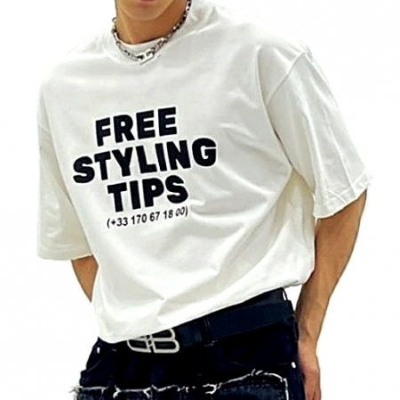 BALENCIAGA 프리 스타일링 팁 반팔티