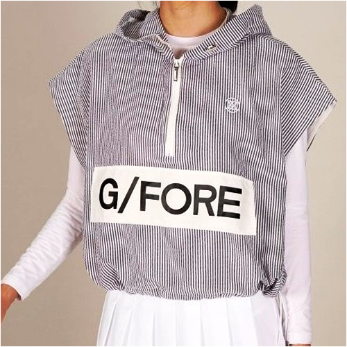 지포어 스트라이프 후드 조끼 베스트