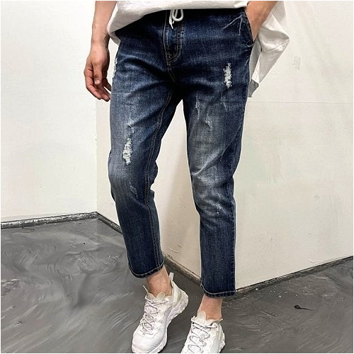 스톤아일*드 반밴딩 9부 청바지