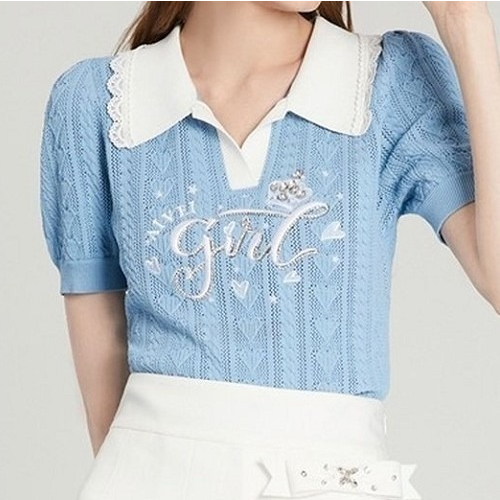 미우*우 러블리 크라운 니트